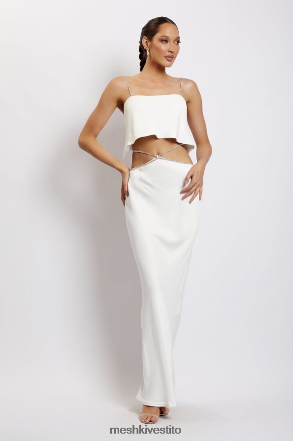 Meshki Top corto Dayana dal taglio dritto vestiario bianco 6L048P1125