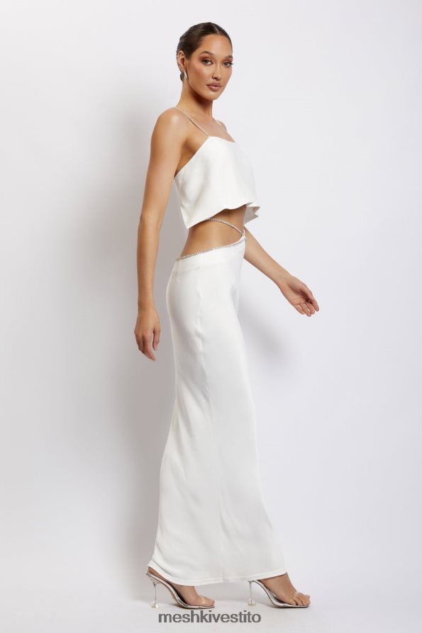 Meshki Top corto Dayana dal taglio dritto vestiario bianco 6L048P1125