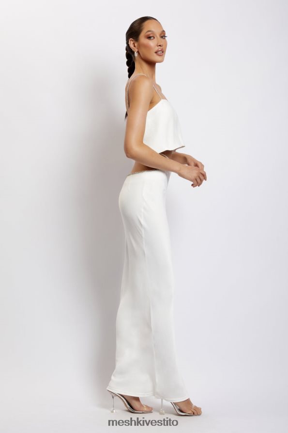 Meshki Top corto Dayana dal taglio dritto vestiario bianco 6L048P1125