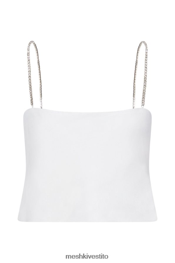 Meshki Top corto Dayana dal taglio dritto vestiario bianco 6L048P1125