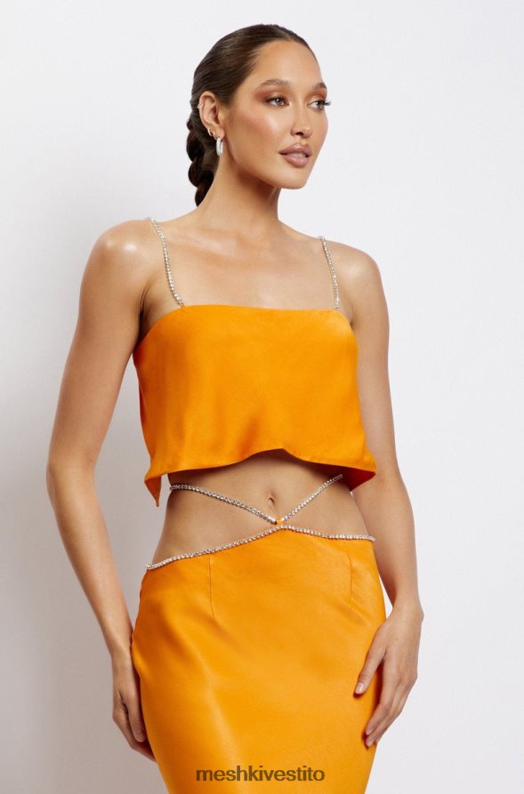 Meshki Top corto Dayana dal taglio dritto vestiario mandarino 6L048P1175