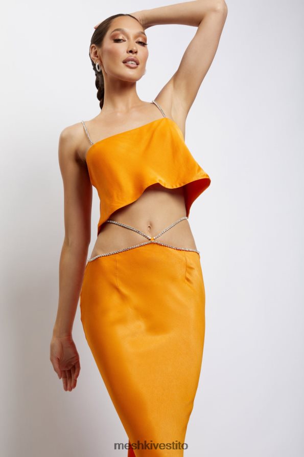 Meshki Top corto Dayana dal taglio dritto vestiario mandarino 6L048P1175