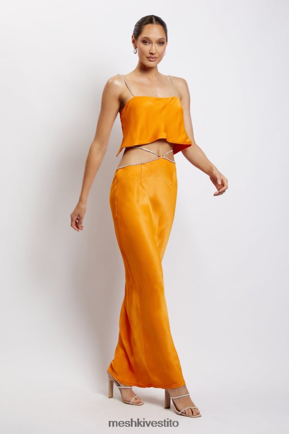 Meshki Top corto Dayana dal taglio dritto vestiario mandarino 6L048P1175