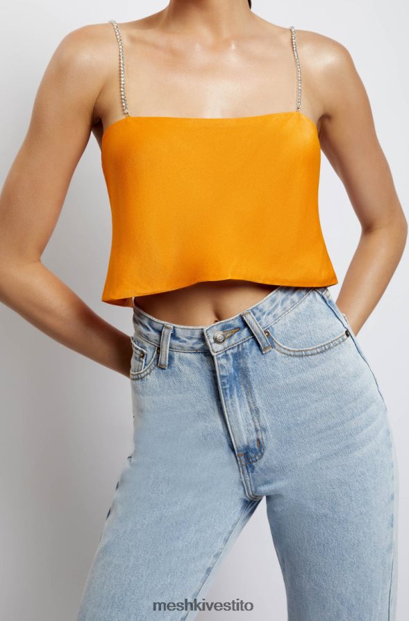 Meshki Top corto Dayana dal taglio dritto vestiario mandarino 6L048P1175