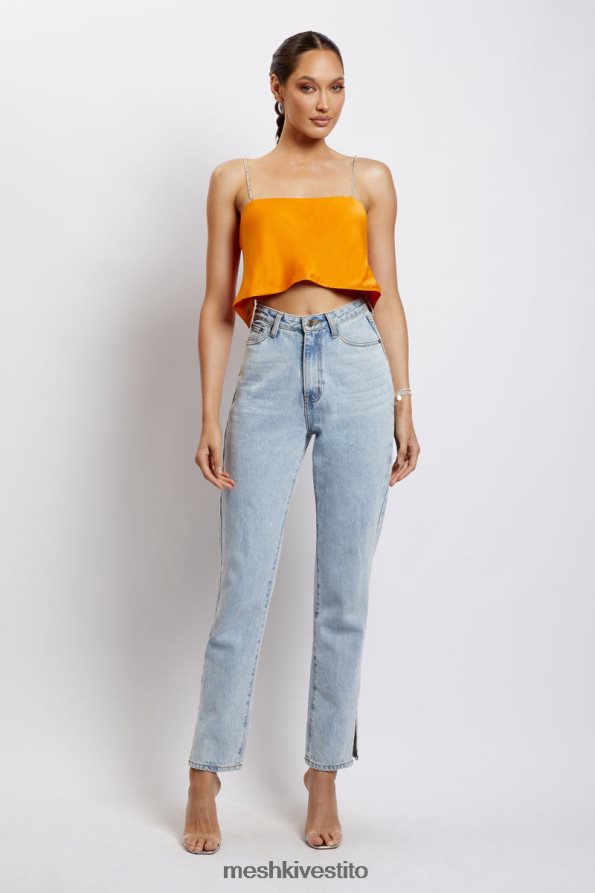 Meshki Top corto Dayana dal taglio dritto vestiario mandarino 6L048P1175