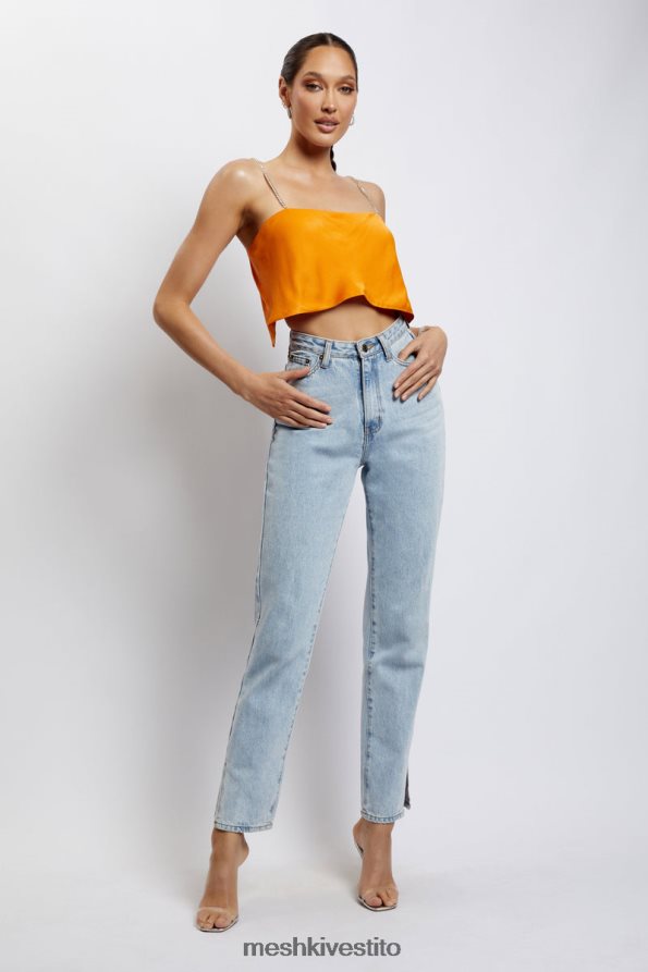 Meshki Top corto Dayana dal taglio dritto vestiario mandarino 6L048P1175