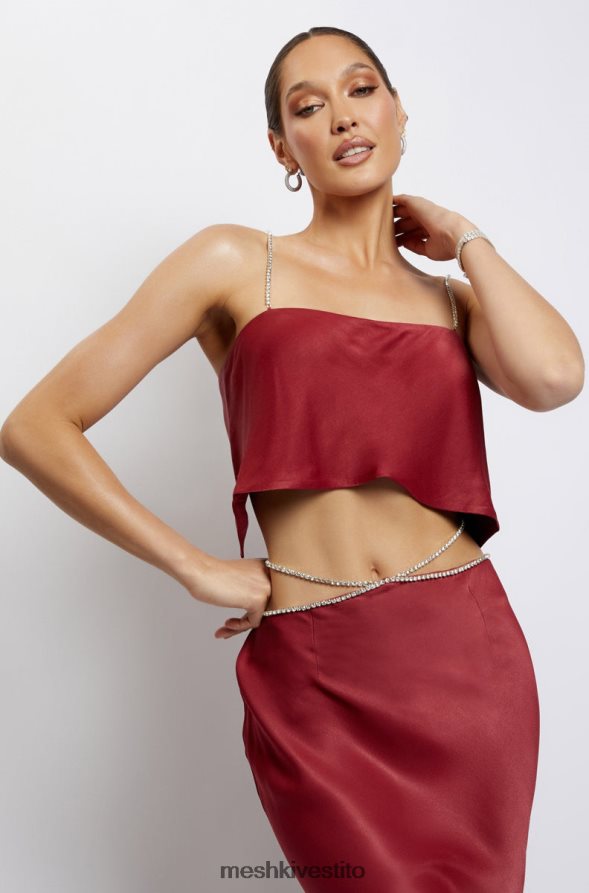 Meshki Top corto Dayana dal taglio dritto vestiario vino 6L048P1173