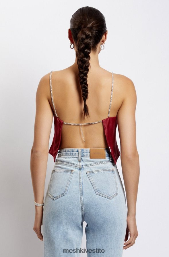 Meshki Top corto Dayana dal taglio dritto vestiario vino 6L048P1173