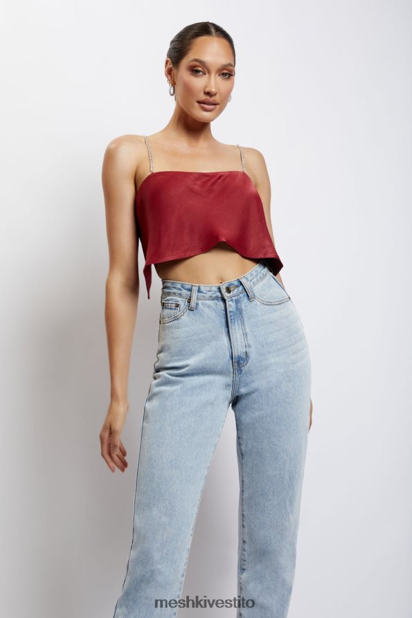Meshki Top corto Dayana dal taglio dritto vestiario vino 6L048P1173