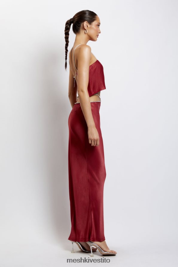 Meshki Top corto Dayana dal taglio dritto vestiario vino 6L048P1173
