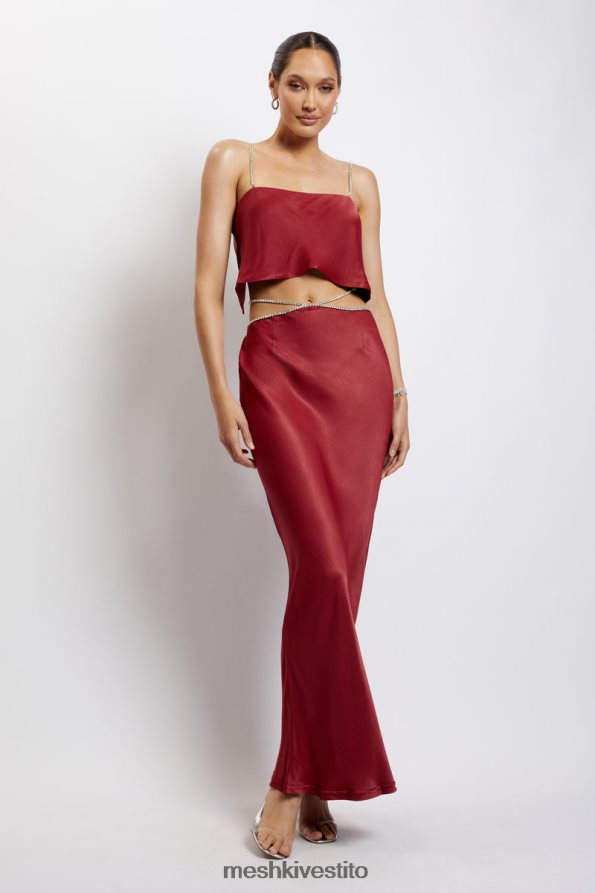 Meshki Top corto Dayana dal taglio dritto vestiario vino 6L048P1173