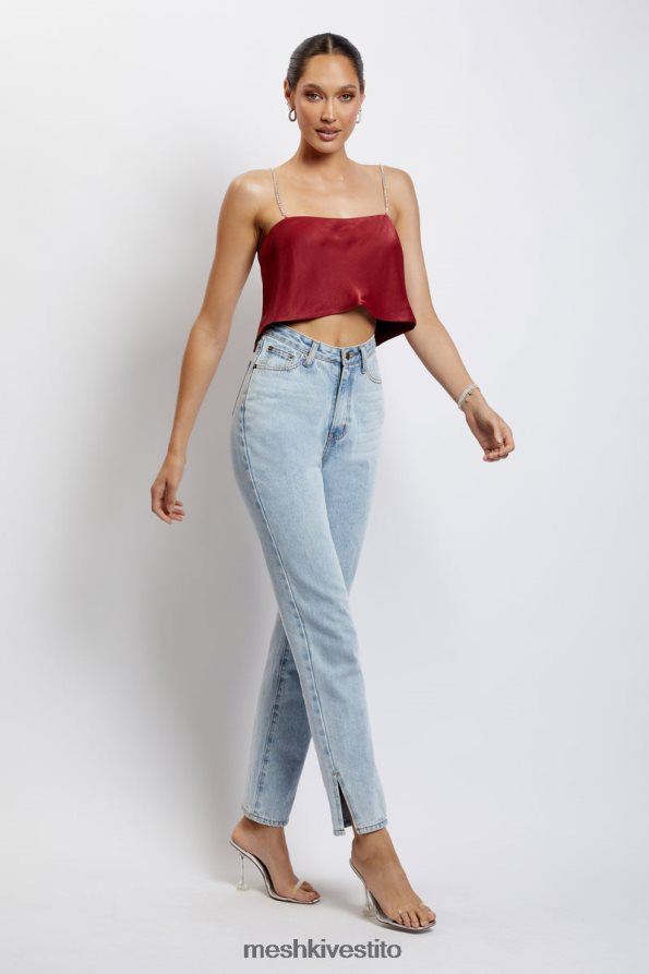 Meshki Top corto Dayana dal taglio dritto vestiario vino 6L048P1173