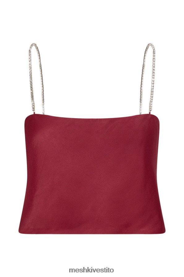 Meshki Top corto Dayana dal taglio dritto vestiario vino 6L048P1173