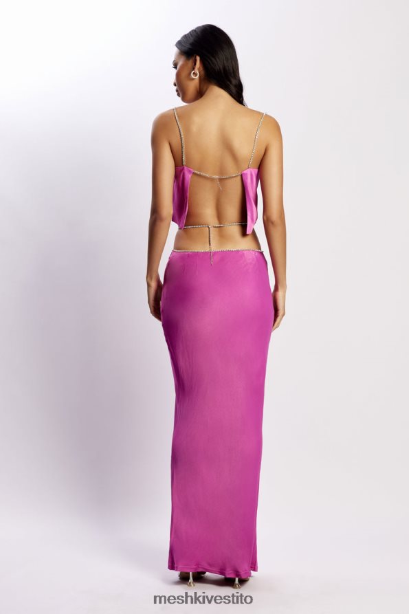 Meshki Top corto Dayana dal taglio dritto vestiario viola 6L048P1073