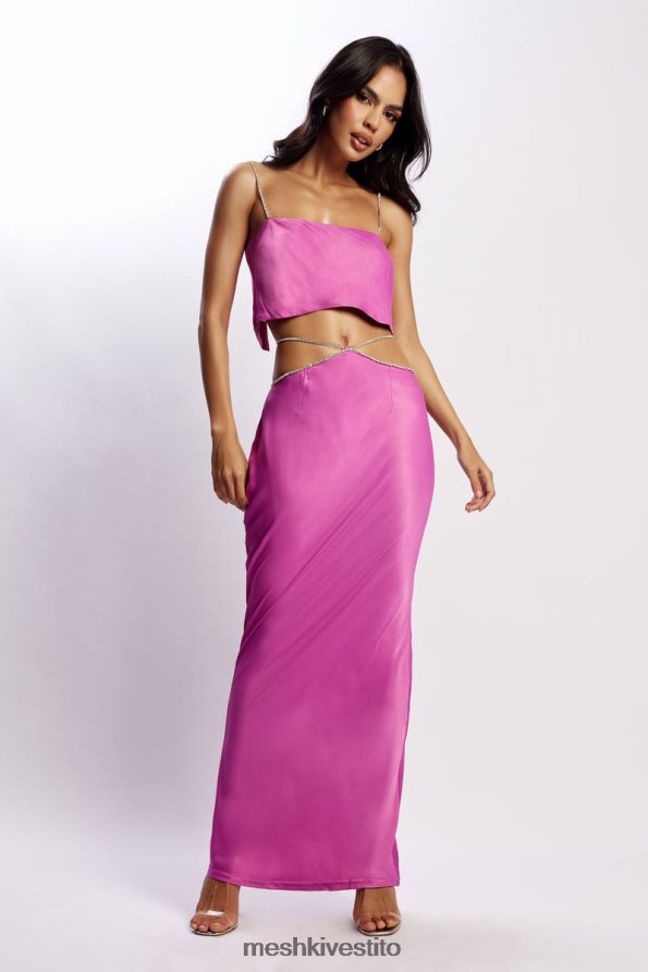 Meshki Top corto Dayana dal taglio dritto vestiario viola 6L048P1073