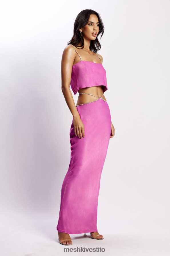 Meshki Top corto Dayana dal taglio dritto vestiario viola 6L048P1073