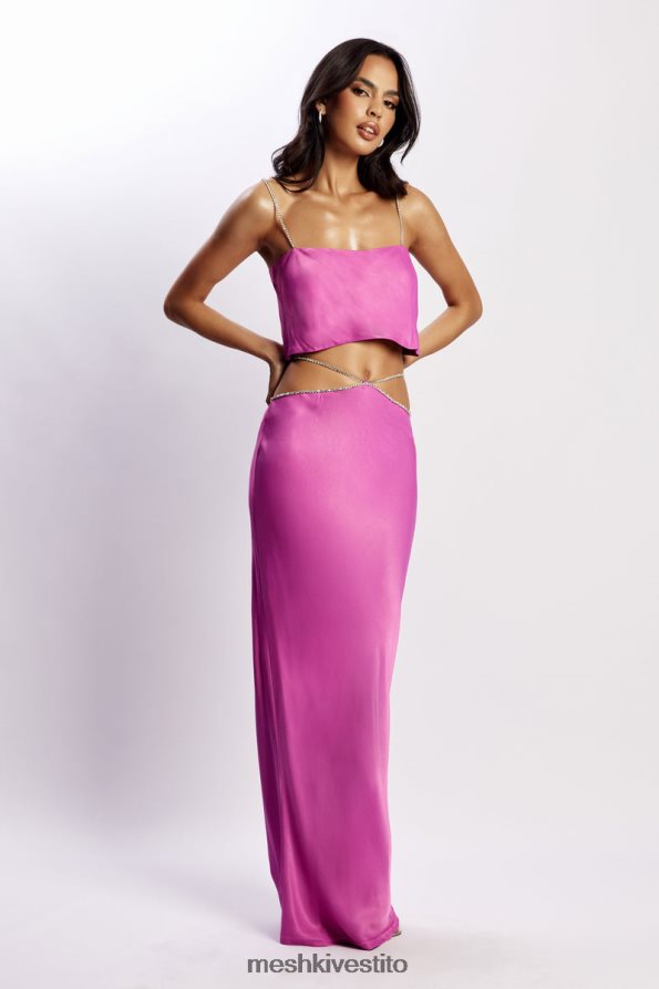Meshki Top corto Dayana dal taglio dritto vestiario viola 6L048P1073