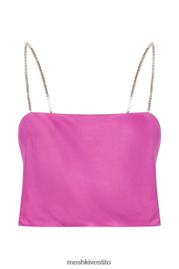 Meshki Top corto Dayana dal taglio dritto vestiario viola 6L048P1073