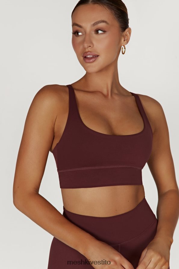 Meshki Top corto Elise con canotta sul retro vestiario mogano 6L048P941
