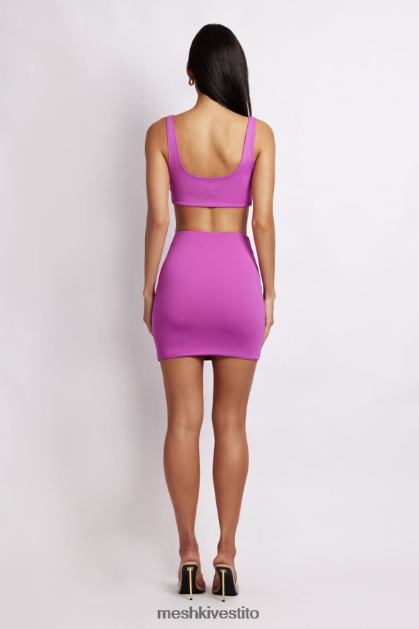 Meshki Top corto Jemma con scollo rotondo vestiario Viola 6L048P1156