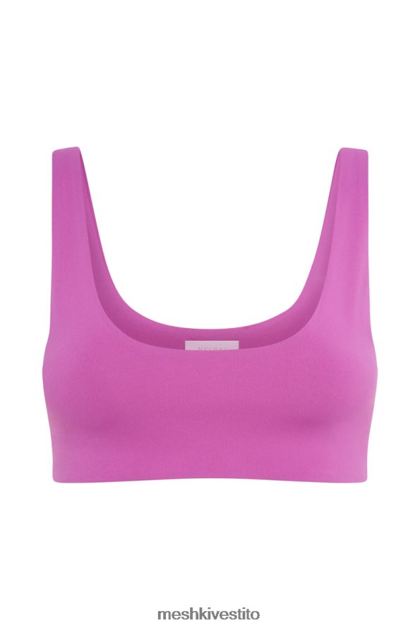 Meshki Top corto Jemma con scollo rotondo vestiario Viola 6L048P1156