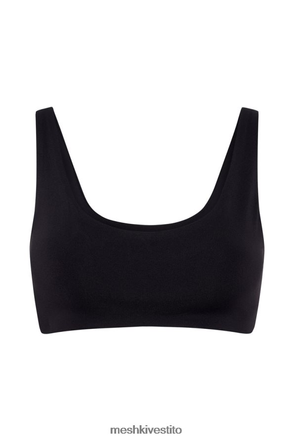 Meshki Top corto Jemma con scollo rotondo vestiario nero 6L048P919