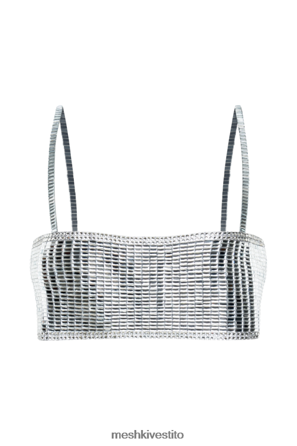 Meshki Top corto Miriam a specchio vestiario argento 6L048P953