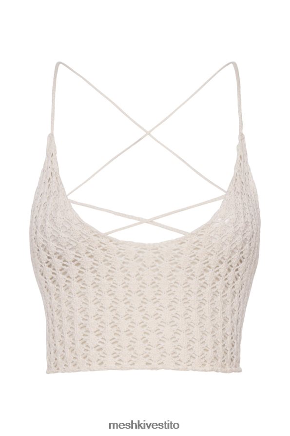 Meshki Top corto all\'uncinetto Rosella vestiario crema 6L048P985