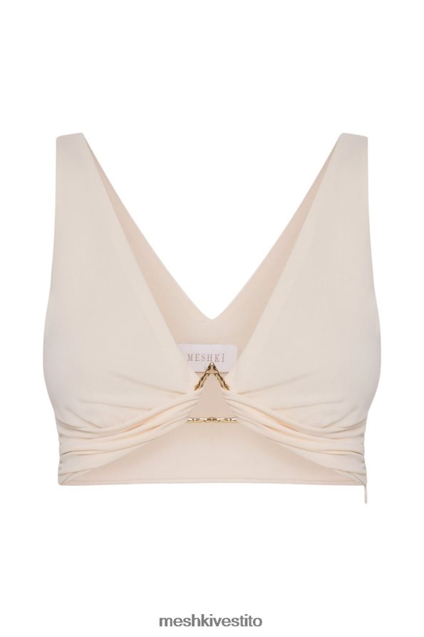 Meshki Top corto con hardware a triangolo jacqui vestiario osso 6L048P1196