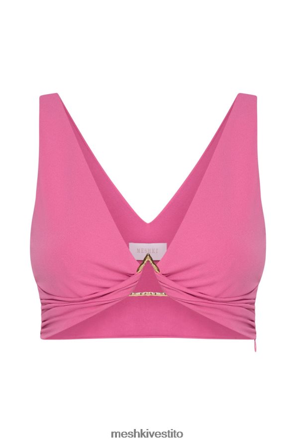 Meshki Top corto con hardware a triangolo jacqui vestiario rosa 6L048P1185