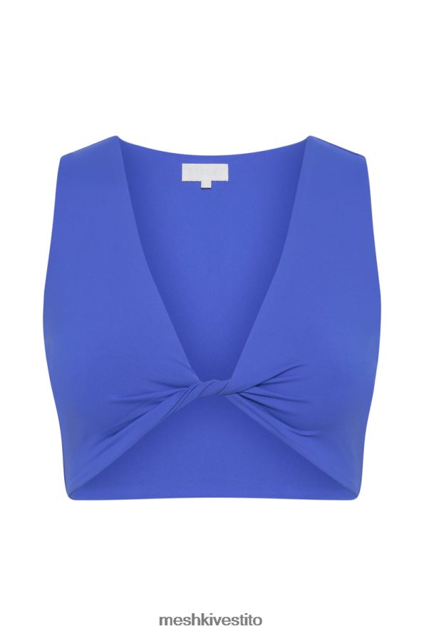 Meshki top corto Angela con torsione sul davanti vestiario blu cobalto 6L048P1176