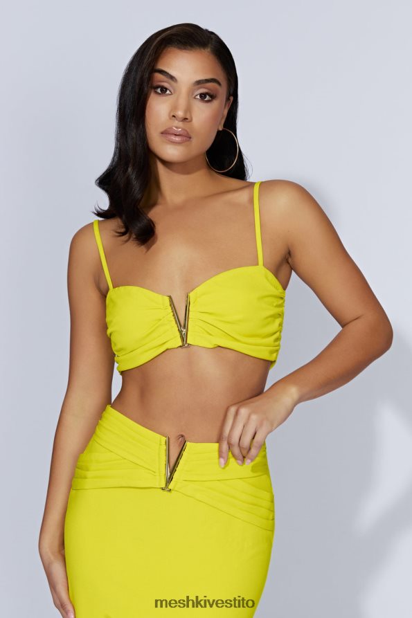 Meshki top corto Maryse V-hardware vestiario verde fresco 6L048P1106