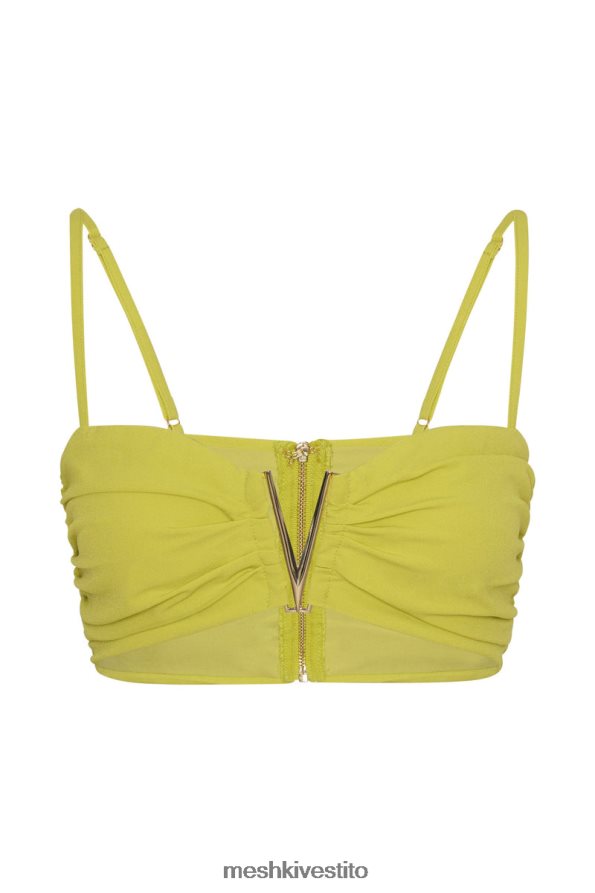 Meshki top corto Maryse V-hardware vestiario verde fresco 6L048P1106