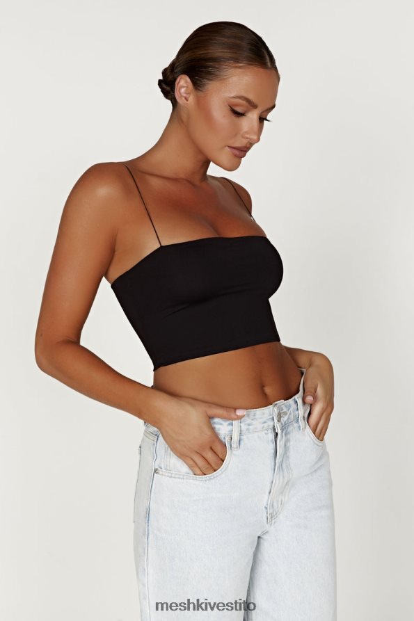 Meshki top corto Yvonne Cami vestiario nero 6L048P939