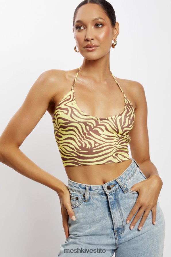 Meshki top corto alla caviglia joelle vestiario stampa zebrata 6L048P1154