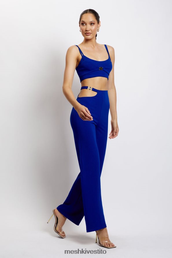 Meshki top corto con doppia spallina blythe vestiario blu cobalto 6L048P1143