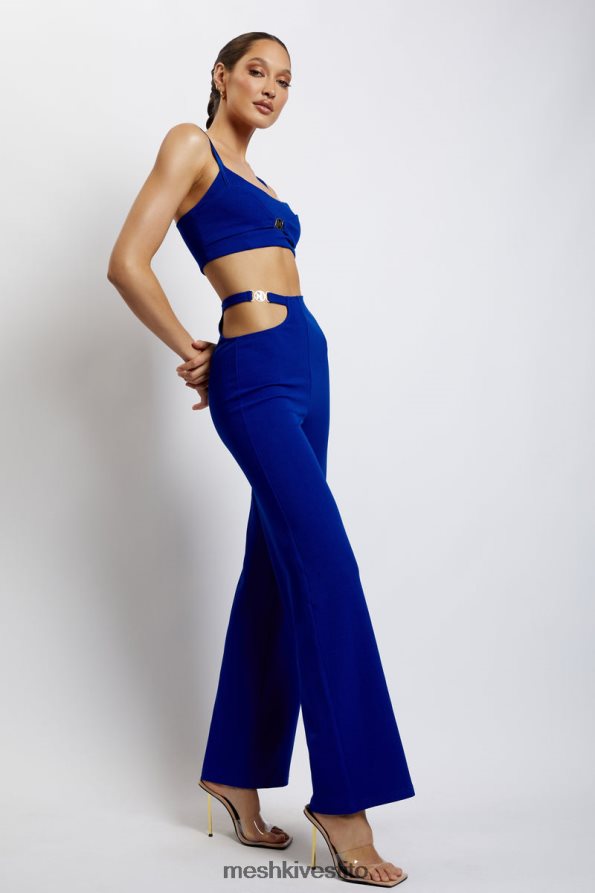 Meshki top corto con doppia spallina blythe vestiario blu cobalto 6L048P1143