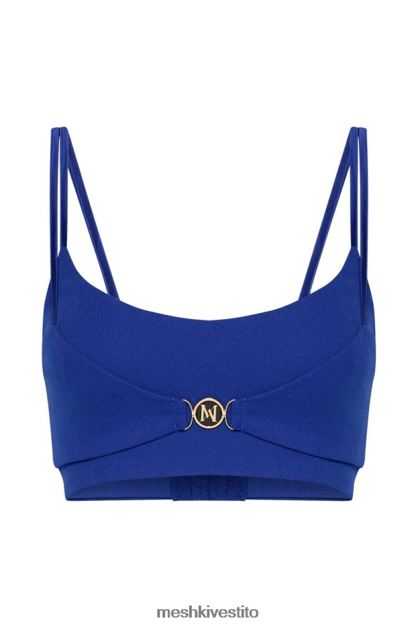 Meshki top corto con doppia spallina blythe vestiario blu cobalto 6L048P1143