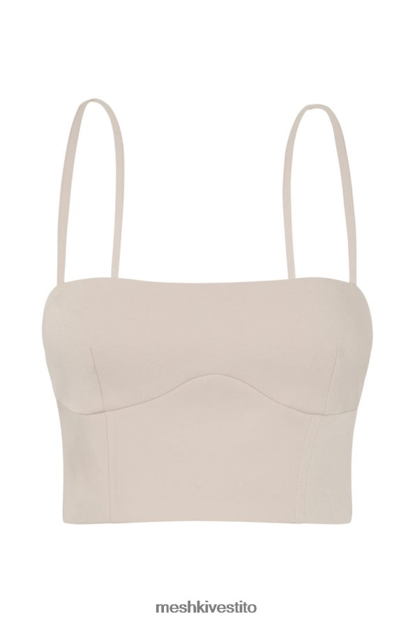Meshki top corto con linea di cucitura Bahar vestiario grano 6L048P1112