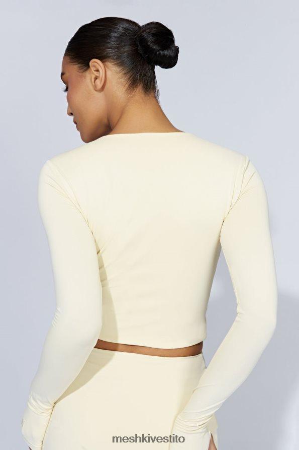 Meshki top corto estelle a maniche lunghe vestiario crema 6L048P1067