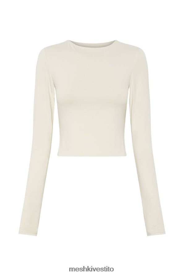 Meshki top corto estelle a maniche lunghe vestiario crema 6L048P1067