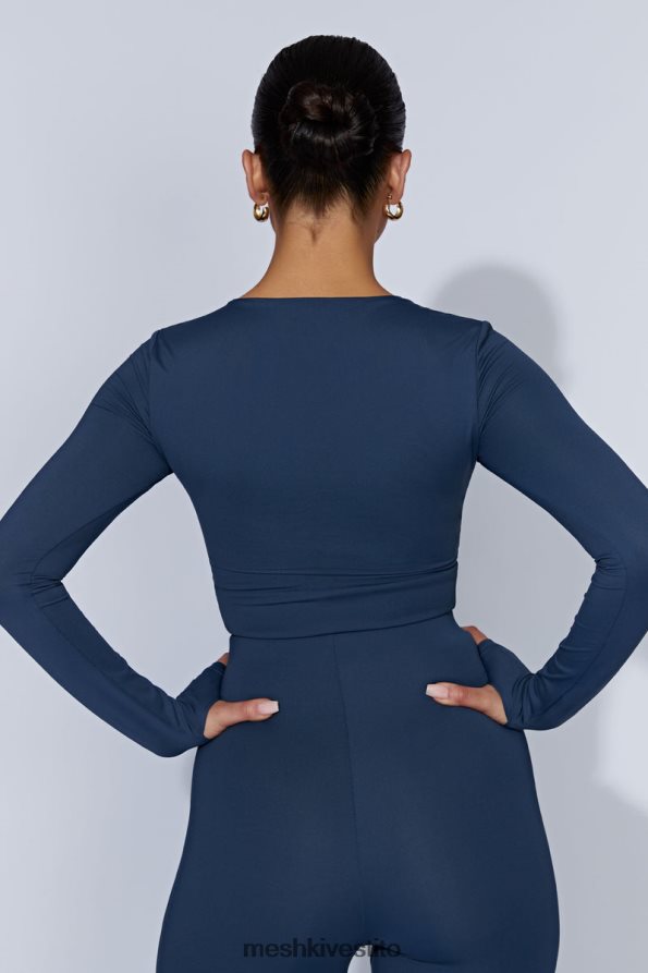 Meshki top corto estelle a maniche lunghe vestiario marina di mezzanotte 6L048P1131