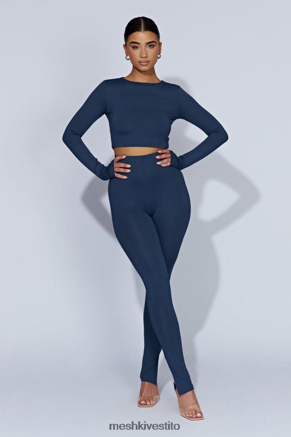 Meshki top corto estelle a maniche lunghe vestiario marina di mezzanotte 6L048P1131