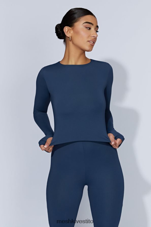 Meshki top corto estelle a maniche lunghe vestiario marina di mezzanotte 6L048P1131