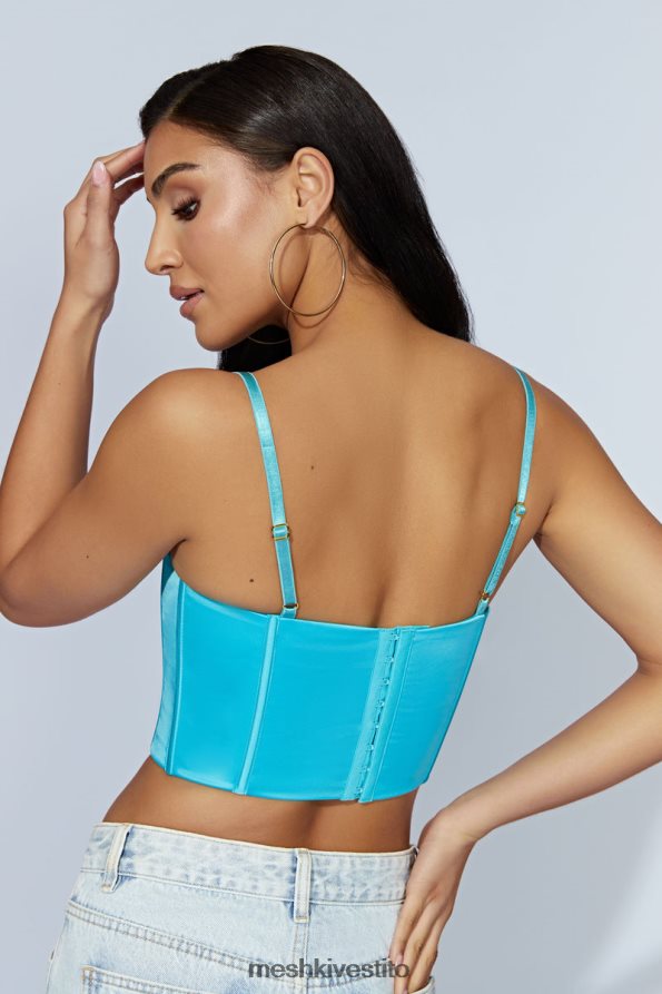 Meshki top corto in pizzo lago vestiario acquamarina 6L048P1048