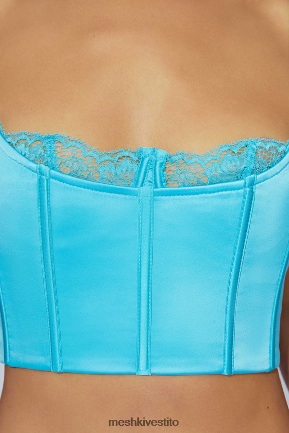 Meshki top corto in pizzo lago vestiario acquamarina 6L048P1048