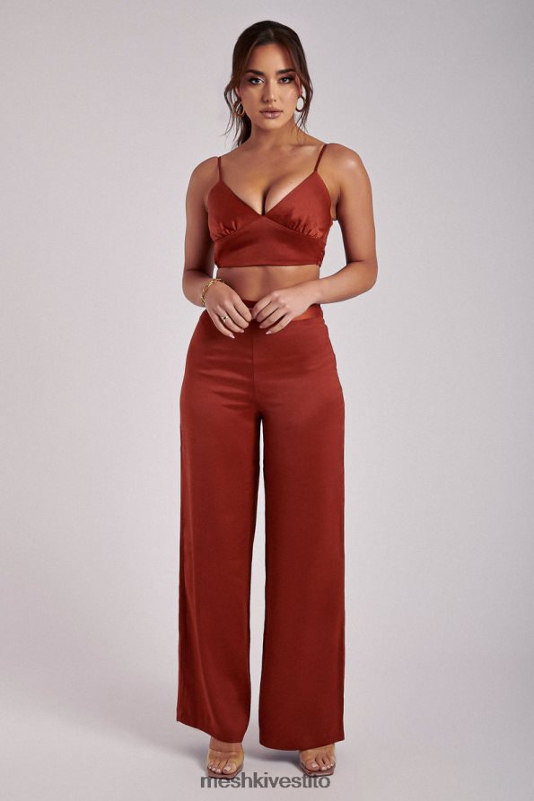 Meshki top corto in raso Ashley vestiario rame 6L048P1204