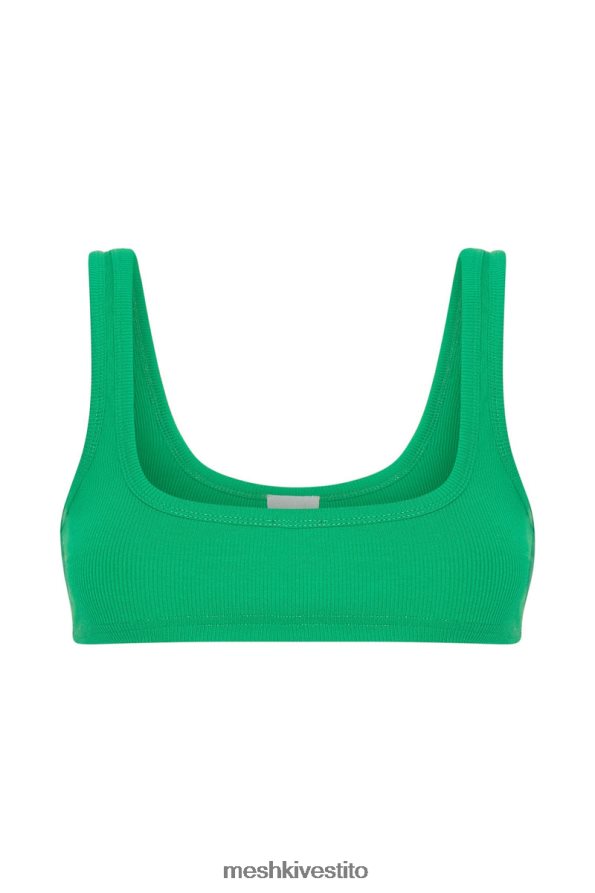 Meshki top corto jackie con scollo rotondo vestiario verde acceso 6L048P1157