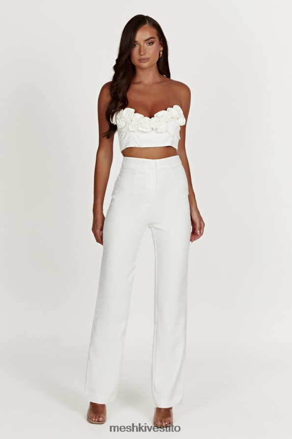 Meshki top corto paloma rosa vestiario bianco 6L048P868
