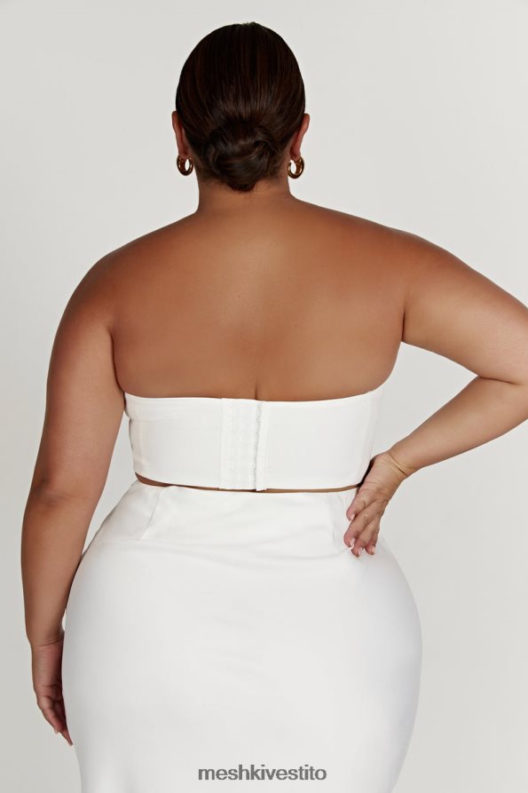 Meshki top corto paloma rosa vestiario bianco 6L048P868